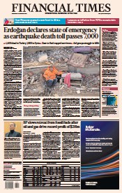 Financial Times () Newspaper Front Page for 8 February 2023