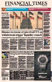 Financial Times () Newspaper Front Page for 9 November 2022