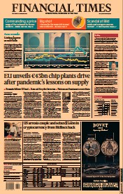 Financial Times () Newspaper Front Page for 9 February 2022