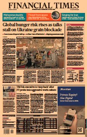 Financial Times () Newspaper Front Page for 9 June 2022