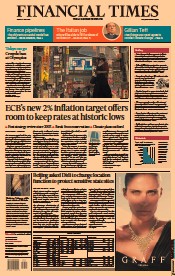 Financial Times () Newspaper Front Page for 9 July 2021