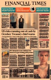 Financial Times () Newspaper Front Page for 9 September 2021