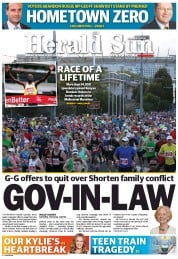 Herald Sun (Australia) Newspaper Front Page for 14 October 2013