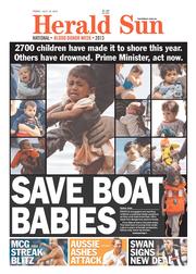Herald Sun (Australia) Newspaper Front Page for 19 July 2013