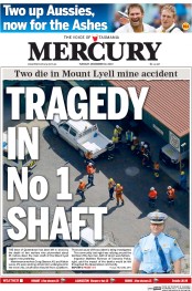 Hobart Mercury (Australia) Newspaper Front Page for 10 December 2013
