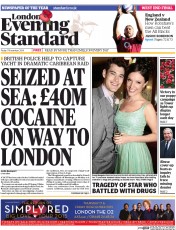 London Evening Standard () Newspaper Front Page for 10 November 2014