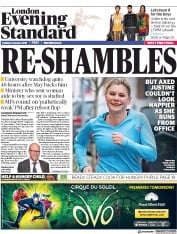 London Evening Standard () Newspaper Front Page for 10 January 2018