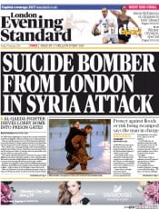 London Evening Standard () Newspaper Front Page for 10 February 2014