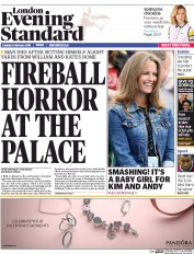 London Evening Standard () Newspaper Front Page for 10 February 2016