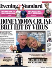 London Evening Standard () Newspaper Front Page for 10 February 2020