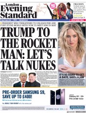 London Evening Standard () Newspaper Front Page for 10 March 2018
