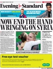 London Evening Standard () Newspaper Front Page for 10 April 2018