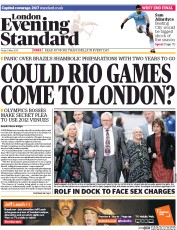 London Evening Standard () Newspaper Front Page for 10 May 2014