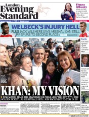 London Evening Standard () Newspaper Front Page for 10 May 2016