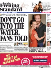 London Evening Standard () Newspaper Front Page for 10 June 2016