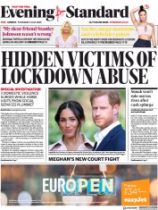 London Evening Standard () Newspaper Front Page for 10 July 2020