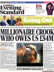 London Evening Standard () Newspaper Front Page for 10 August 2013