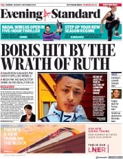 London Evening Standard () Newspaper Front Page for 10 September 2019