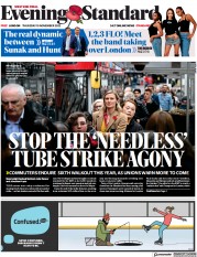 London Evening Standard () Newspaper Front Page for 11 November 2022