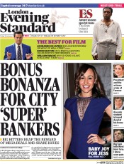 London Evening Standard () Newspaper Front Page for 11 January 2014