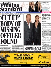 London Evening Standard () Newspaper Front Page for 11 April 2016