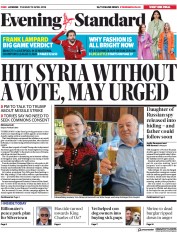 London Evening Standard () Newspaper Front Page for 11 April 2018