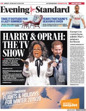 London Evening Standard () Newspaper Front Page for 11 April 2019