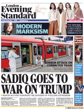 London Evening Standard () Newspaper Front Page for 11 May 2016
