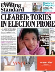 London Evening Standard () Newspaper Front Page for 11 May 2017