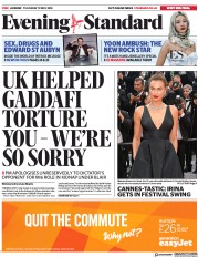 London Evening Standard () Newspaper Front Page for 11 May 2018