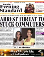 London Evening Standard () Newspaper Front Page for 11 June 2011
