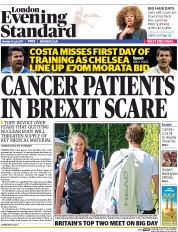 London Evening Standard () Newspaper Front Page for 11 July 2017