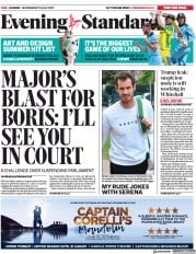 London Evening Standard () Newspaper Front Page for 11 July 2019