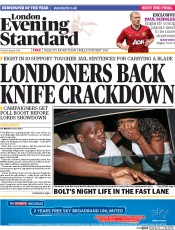 London Evening Standard () Newspaper Front Page for 11 August 2014