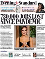 London Evening Standard () Newspaper Front Page for 11 August 2020