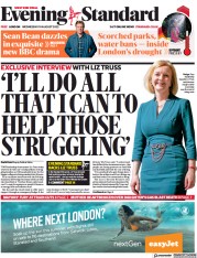 London Evening Standard () Newspaper Front Page for 11 August 2022