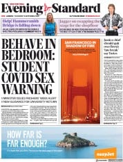 London Evening Standard () Newspaper Front Page for 11 September 2020