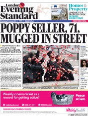 London Evening Standard () Newspaper Front Page for 12 November 2015