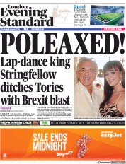 London Evening Standard () Newspaper Front Page for 12 January 2018