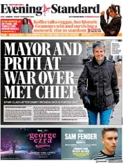 London Evening Standard () Newspaper Front Page for 12 February 2022
