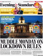 London Evening Standard () Newspaper Front Page for 12 May 2020