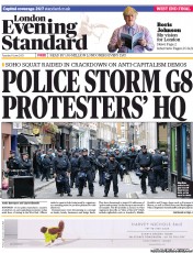 London Evening Standard () Newspaper Front Page for 12 June 2013