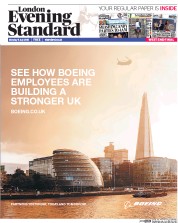 London Evening Standard () Newspaper Front Page for 12 July 2016