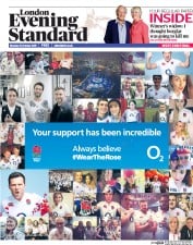 London Evening Standard () Newspaper Front Page for 13 October 2015