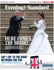 London Evening Standard () Newspaper Front Page for 13 October 2018