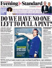 London Evening Standard () Newspaper Front Page for 13 October 2021