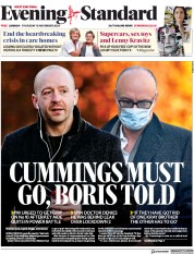 London Evening Standard () Newspaper Front Page for 13 November 2020