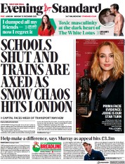 London Evening Standard () Newspaper Front Page for 13 December 2022