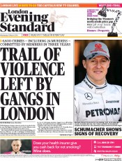 London Evening Standard () Newspaper Front Page for 13 March 2014
