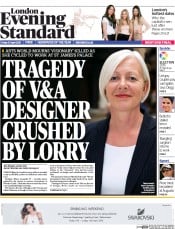 London Evening Standard () Newspaper Front Page for 13 April 2015